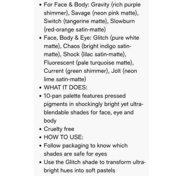 URBAN DECAY WIRED FACE, BODY & EYESHADOW 10 PAN PALETTE - Picture 3 of 8